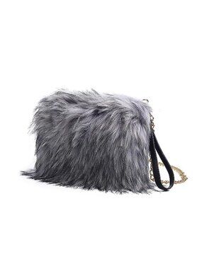 Faux Fur Evening Handbag Women Furry Crossbody Shoulder Bag Satchel